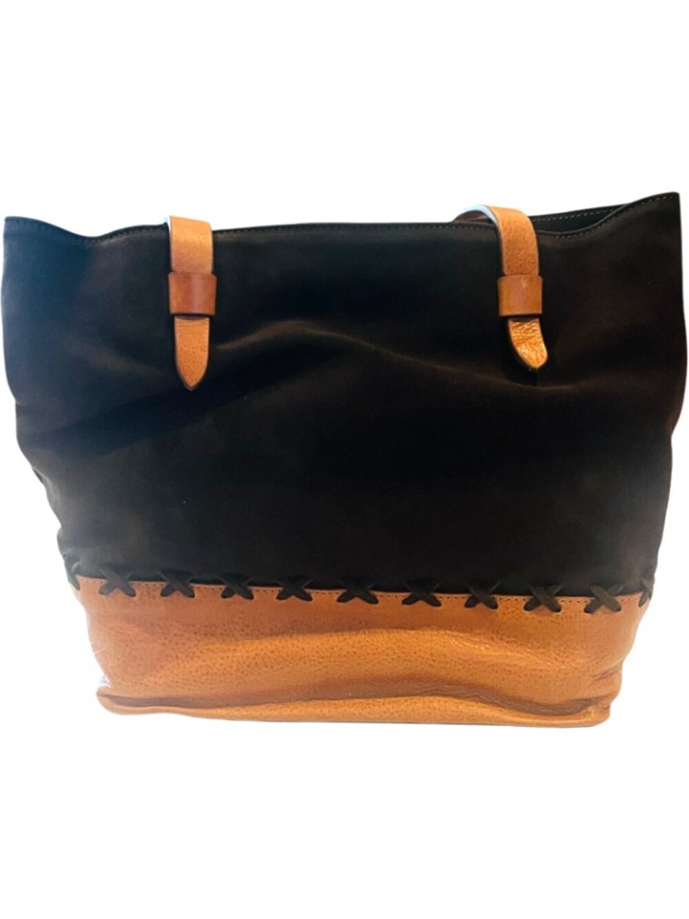 Sundance Brown Stitch Bag / Carry Purse - NEW with Tags - 13" W x 11" H x 5" W - Picture 5 of 10